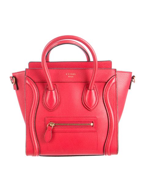 celine red bag nano|Celine nano luggage tote bag.